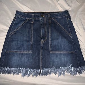 Fringe Denim Skirt